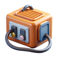 sought-after retro A power supply unit, with cables attached. NO BACKGROUND with Transparent Background. flawless png