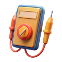 notable minimalist A multimeter, with probes attached. NO BACKGROUND with Transparent Background. perfect clarity png