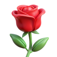 alluring surreal Single red rose bud NO BACKGROUND with Transparent Background. crisp png