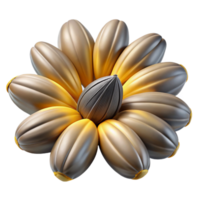 wonderful playful futuristic Close-up of sunflower seeds NO BACKGROUND with Transparent Background. high quality png