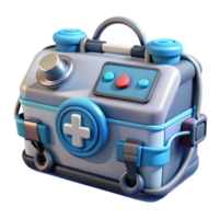 acclaimed nordic Futuristic medical kit, advanced tools, diagnostic display. NO BACKGROUND with Transparent Background. ultra HD png