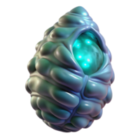 hypnotic exceptional Alien cocoon, organic, pulsating, bioluminescent. NO BACKGROUND with Transparent Background. png