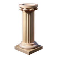 immaculate memorable Roman column, fluted shaft, NO BACKGROUND with Transparent Background. png