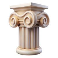 captivating reflective renaissance Greek ionic capital, volutes, NO BACKGROUND with Transparent Background. genuine png