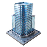 alluring impressionist Modern skyscraper, glass and steel, NO BACKGROUND with Transparent Background. top-tier png