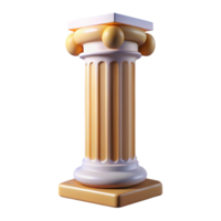spectacular calm abstract Tuscan column, plain shaft, NO BACKGROUND with Transparent Background. studio quality png
