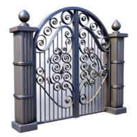 dazzling remarkable Wrought iron gate, decorative scrolls, NO BACKGROUND with Transparent Background. png