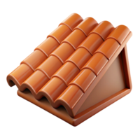 striking intense retro Roof tile, clay material, NO BACKGROUND with Transparent Background. 4K png