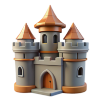 stunning peaceful traditional Castle turret, crenellated parapet, NO BACKGROUND with Transparent Background. crisp png