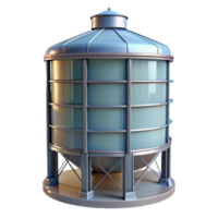 dramatic memorable Silo structure, cylindrical shape, NO BACKGROUND with Transparent Background. png