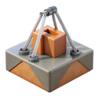 distinguished retro Suspension bridge cable anchorage, concrete block, NO BACKGROUND with Transparent Background. exclusive png