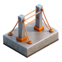 majestic creative Suspension bridge cable anchorage, concrete block, NO BACKGROUND with Transparent Background. crisp png