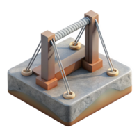 splendid harmonious bohemian Suspension bridge cable anchorage, concrete block, NO BACKGROUND with Transparent Background. original png