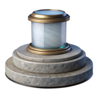 striking futuristic Statue base, stone pedestal, NO BACKGROUND with Transparent Background. exclusive png