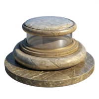 hypnotic playful abstract Statue base, stone pedestal, NO BACKGROUND with Transparent Background. handcrafted png
