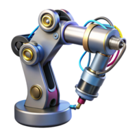 exquisite impressionist Cyberpunk robotic arm with intricate wiring NO BACKGROUND with Transparent Background. luxury png