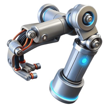 tranquilo lindo cyberpunk robótico braço com intrincado fiação não fundo com transparente fundo. 8k png