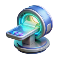 harmonious gorgeous Advanced medical scanner displaying holographic data NO BACKGROUND with Transparent Background. sharp png
