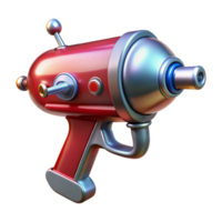 impressive intense vintage Retro ray gun with chrome finish NO BACKGROUND with Transparent Background. studio quality png