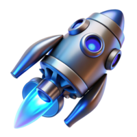 hypnotic passionate tropical Sleek spaceship engine with pulsating blue flames NO BACKGROUND with Transparent Background. high resolution png