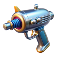 remarkable artistic Retro ray gun with chrome finish NO BACKGROUND with Transparent Background. studio quality png