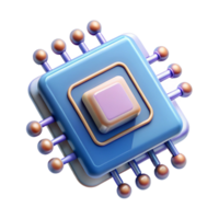 fascinating signature Artificial intelligence chip with complex circuitry NO BACKGROUND with Transparent Background. png