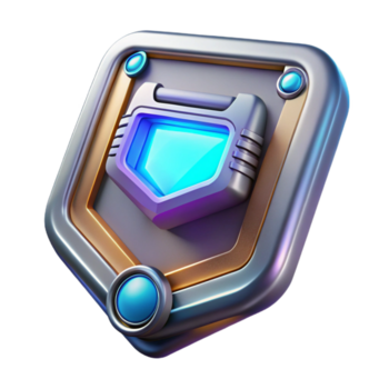 procurados retro futurista comunicador crachá com holográfico exibição não fundo com transparente fundo. elite png