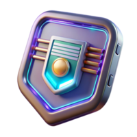 breathtaking timeless Futuristic communicator badge with holographic display NO BACKGROUND with Transparent Background. png