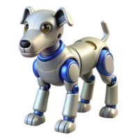 reflective mesmerizing Robotic dog with articulated joints NO BACKGROUND with Transparent Background. top-tier png