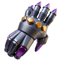 dramatic remarkable Cyberpunk gauntlet with retractable claws NO BACKGROUND with Transparent Background. png