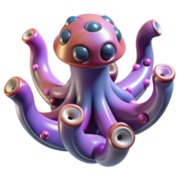 hypnotic bohemian Alien tentacle with suction cups NO BACKGROUND with Transparent Background. studio quality png