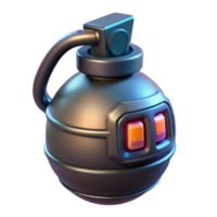 elegant retro Futuristic grenade with digital countdown timer NO BACKGROUND with Transparent Background. masterfully captured png