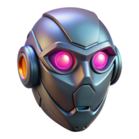 captivating distinguished Cyberpunk mask with glowing lenses NO BACKGROUND with Transparent Background. png