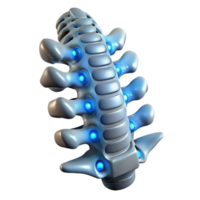 glorious standout Cybernetic spine with glowing nodes NO BACKGROUND with Transparent Background. png