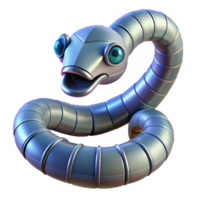 icônico tradicional robótico serpente com flexível segmentos não fundo com transparente fundo. precisão png