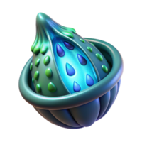 dazzling surreal Alien seed pod with bioluminescent interior NO BACKGROUND with Transparent Background. high quality png