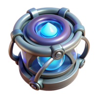 dramatic quintessential Futuristic power cell with glowing core NO BACKGROUND with Transparent Background. png