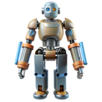 nostalgic vibrant Robotic exoskeleton with hydraulic actuators NO BACKGROUND with Transparent Background. handcrafted png