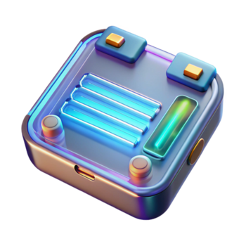 romantic extraordinary Futuristic data pad with holographic interface NO BACKGROUND with Transparent Background. sharp png