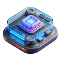 passionate elegant Futuristic data pad with holographic interface NO BACKGROUND with Transparent Background. expertly shot png