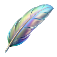 coveted tropical A floating feather, iridescent and shimmering. NO BACKGROUND with Transparent Background. elite png