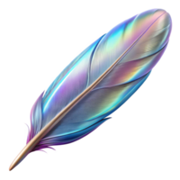 alluring notable A floating feather, iridescent and shimmering. NO BACKGROUND with Transparent Background. png