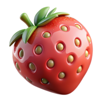 sumptuous acclaimed A single, ripe strawberry with water droplets. NO BACKGROUND with Transparent Background. png