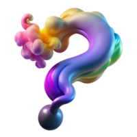 alluring dreamy baroque A wisp of colorful smoke forming a question mark. NO BACKGROUND with Transparent Background. fine detail png