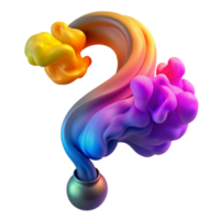 mesmerizing iconic A wisp of colorful smoke forming a question mark. NO BACKGROUND with Transparent Background. png