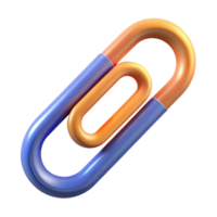 dramatic dynamic retro A stylized paperclip. NO BACKGROUND with Transparent Background. detailed png