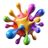 reflective spectacular A colorful abstract splash of paint. NO BACKGROUND with Transparent Background. detailed png