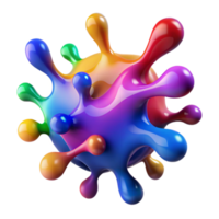 peaceful impressive A colorful abstract splash of paint. NO BACKGROUND with Transparent Background. refined png