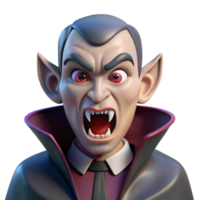 glorious coastal A sinister vampire, with fangs bared, NO BACKGROUND with Transparent Background. fine detail png
