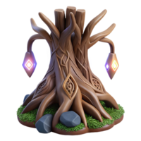 breathtaking distinguished An ancient, gnarled tree root, magical runes carved into it, NO BACKGROUND with Transparent Background. png